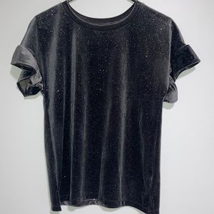 Old Navy Grey Sparkled Velvet Top XS